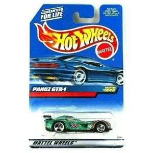 Die Cast Hot Wheels 1999 PANOZ GTR-1 #169 Green w/Chrome 3 Spoke Wheel Die-Cast
